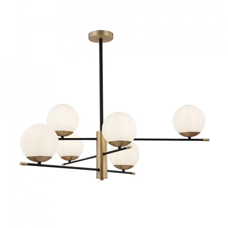Candelabru auriu/ alb din metal cu 6 becuri Nostalgia Maytoni
