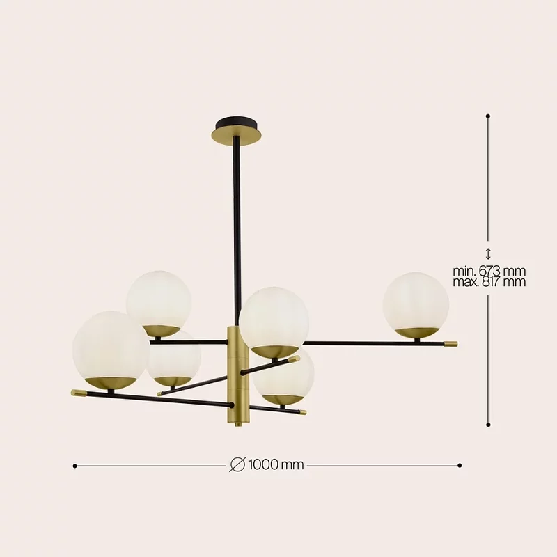 Candelabru auriu/ alb din metal cu 6 becuri Nostalgia Maytoni